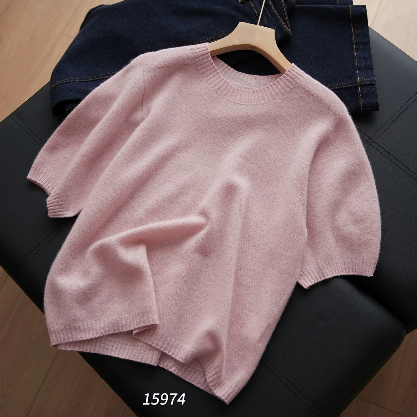 15974 WANGDAN（部无水洗唛介意慎拍)新款净版圆领针织短袖