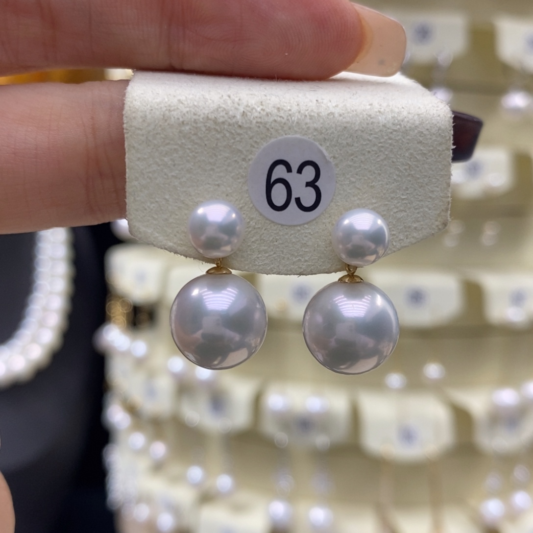 耳饰淡水珍珠18K金镶嵌