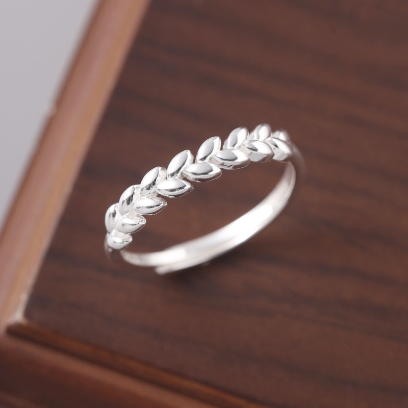 925银戒指 S925银「穗穗平安」新中式麦穗推拉戒指小众设计寓意戒指