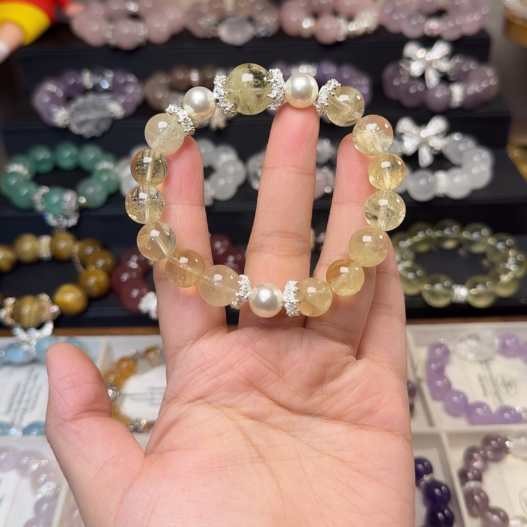 手链烟晶14K金镶嵌