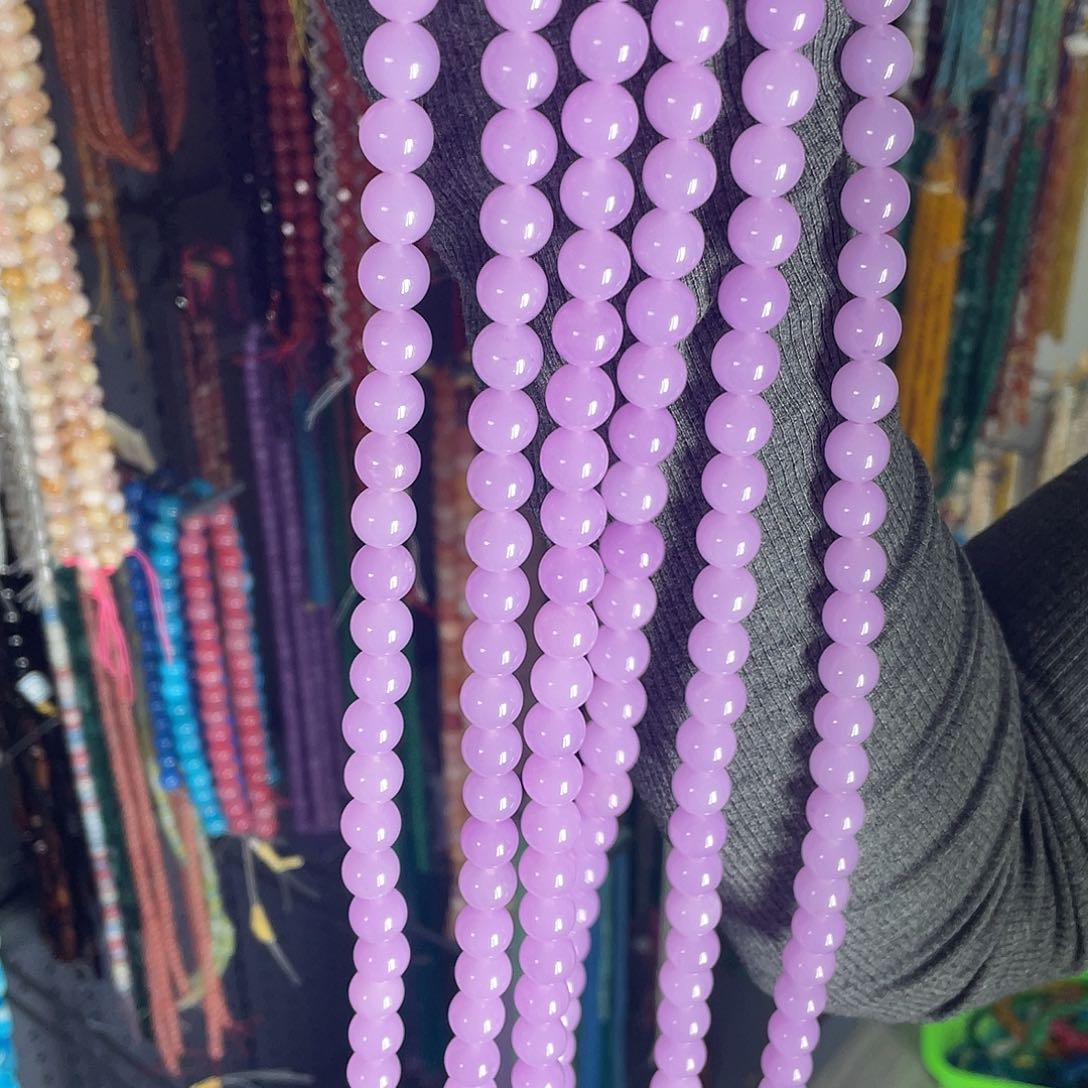 玛瑙/玉髓珠宝半成品未镶嵌紫玉髓10mm三单飞