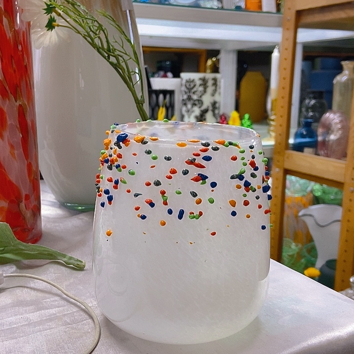 琉璃琉璃花瓶高14口9