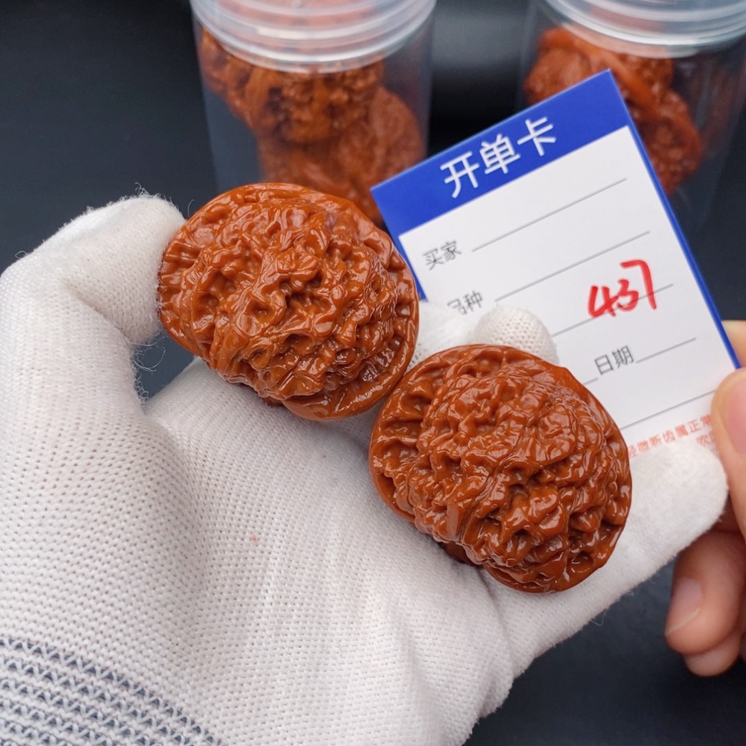 文玩核桃把件48官帽437