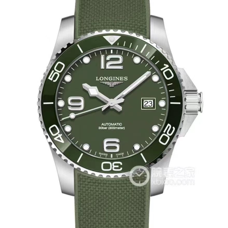 99新 Longines/浪琴 康卡斯41mm机械男表表径绿盘自动/绿盘/全套
