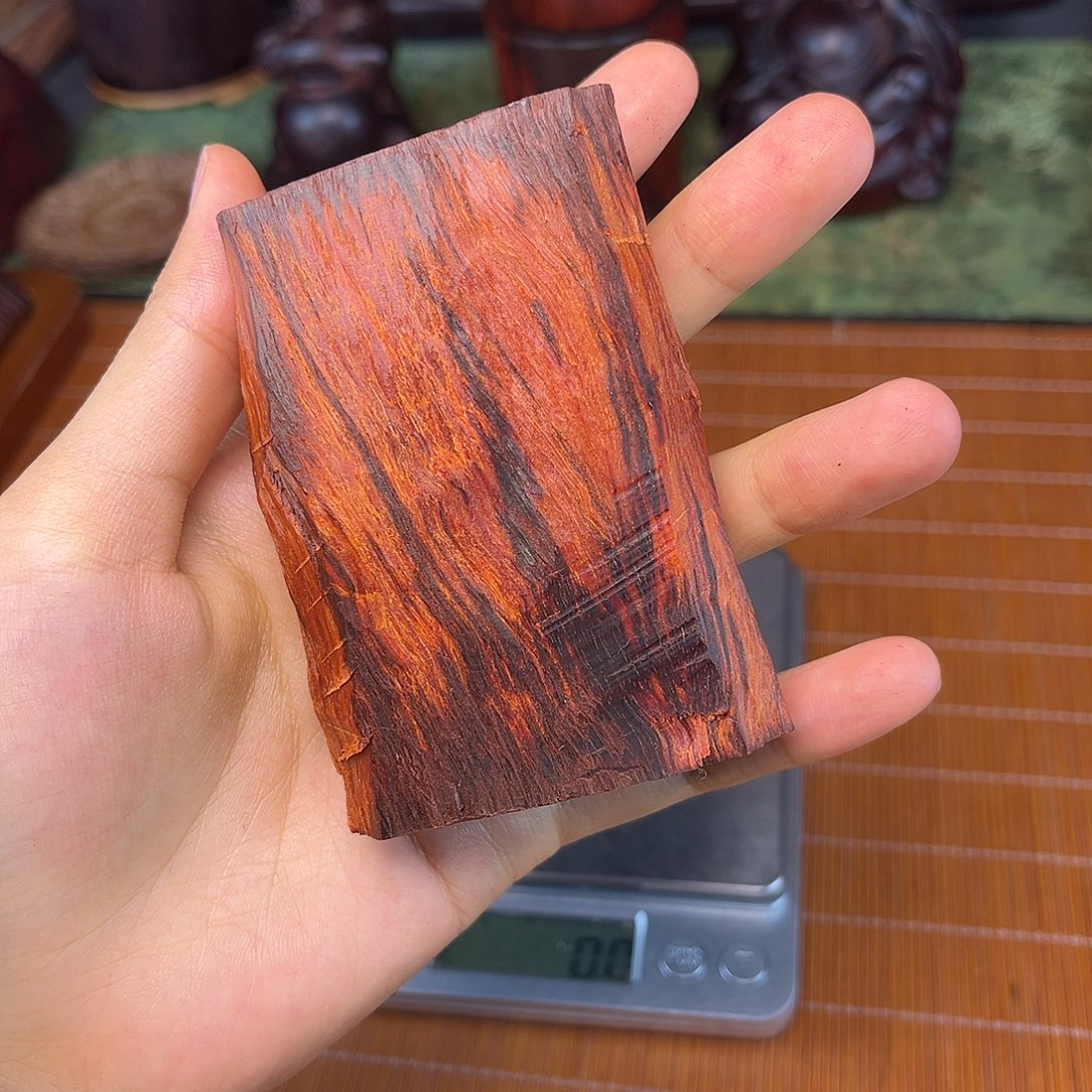 檀香紫檀（小叶紫檀）琴料龙麟底红飘黑印度小叶紫檀料子0.5