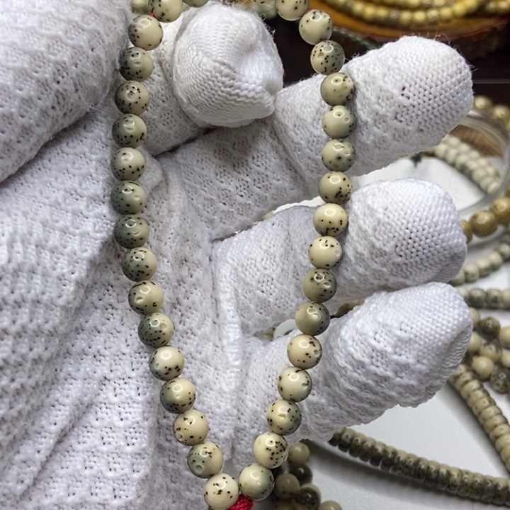 手串星月菩提绿包白圆珠手持卡7