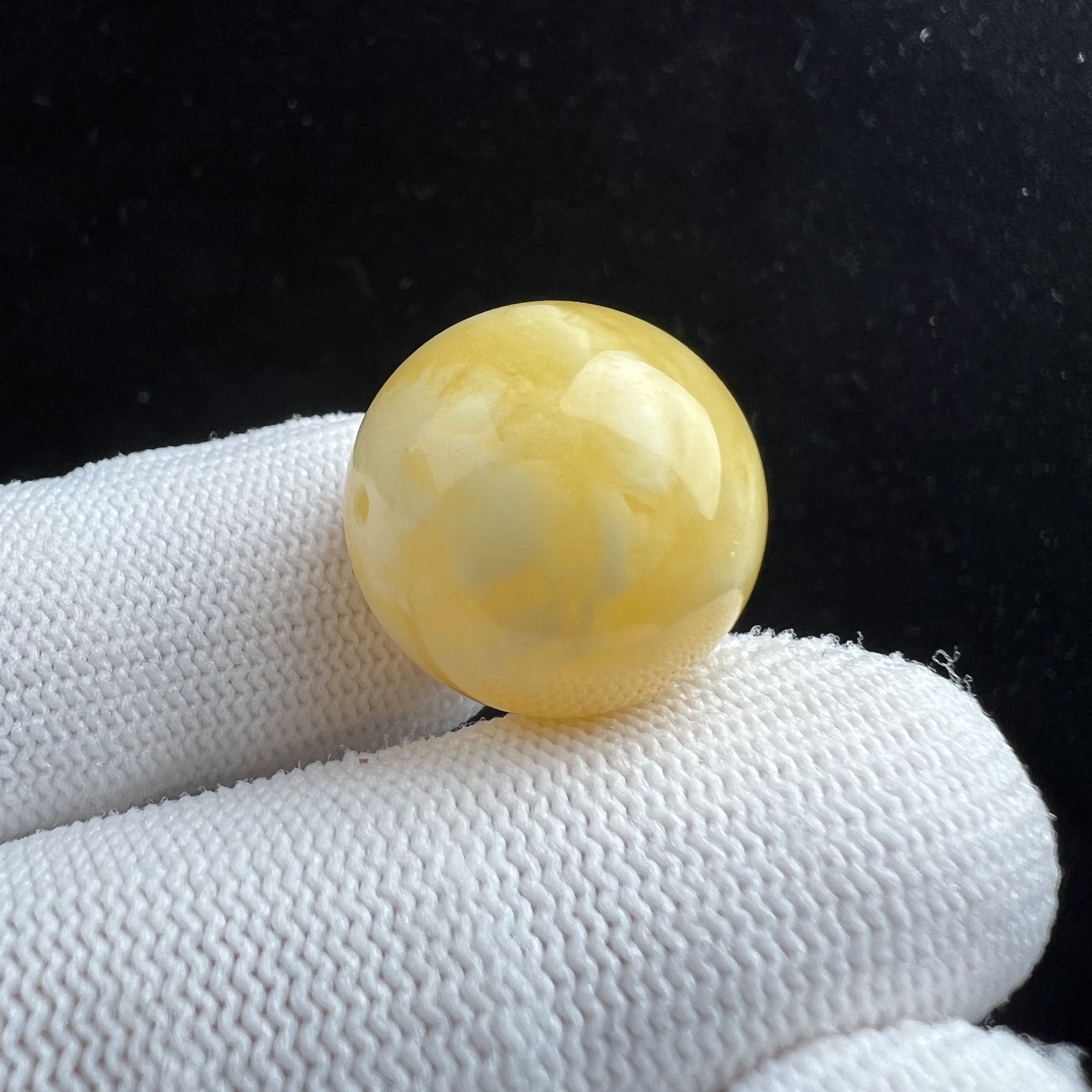 A1635天然蜜蜡妖花圆珠19mm 支持鉴定假一罚四