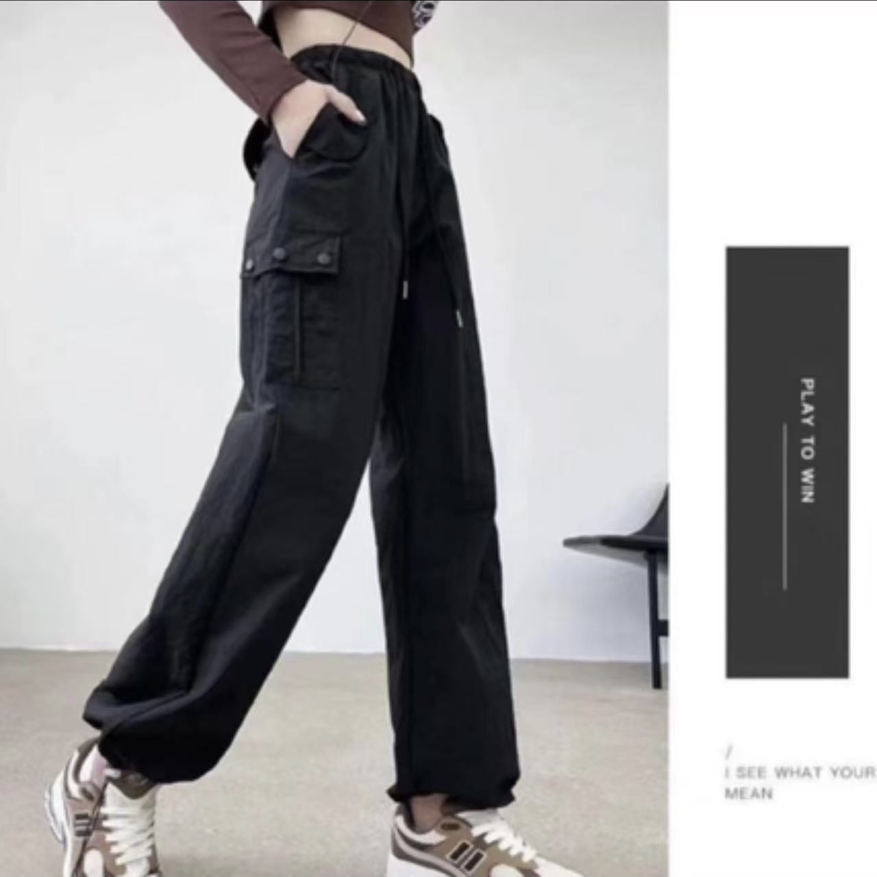 （彦彦家）2866井新款时尚百搭休闲工装裤