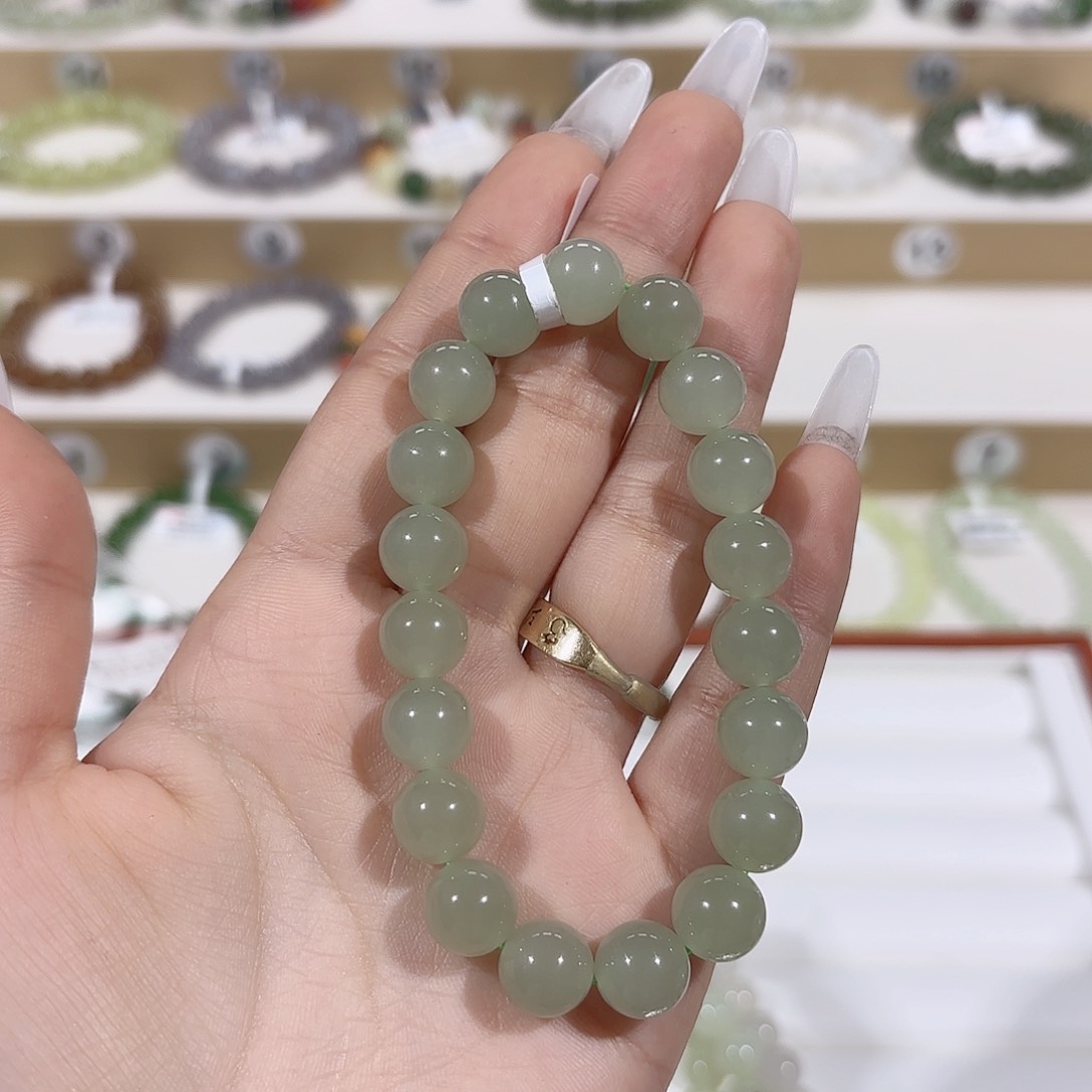 和田玉手链未镶嵌平**y