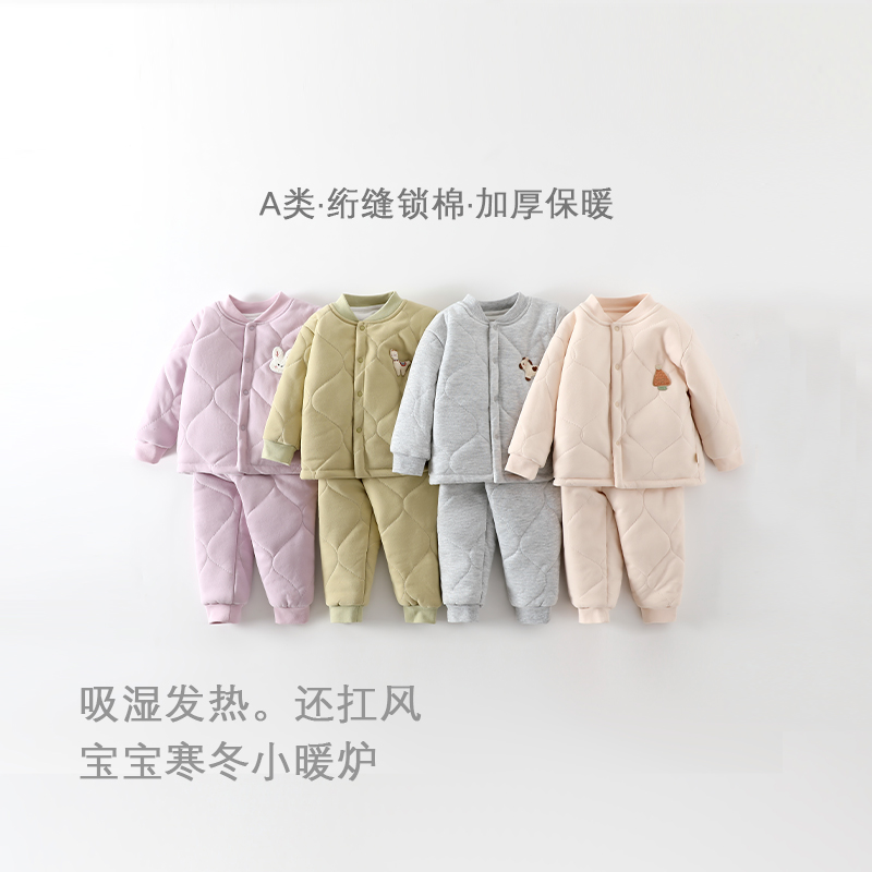 【5度左右冬季加厚马甲三件套棉服】宝宝秋冬寒冬吸湿幼儿男童婴儿