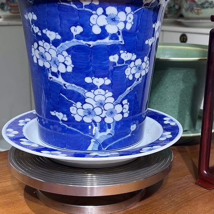 闲***住青花冰梅陶瓷花盆套