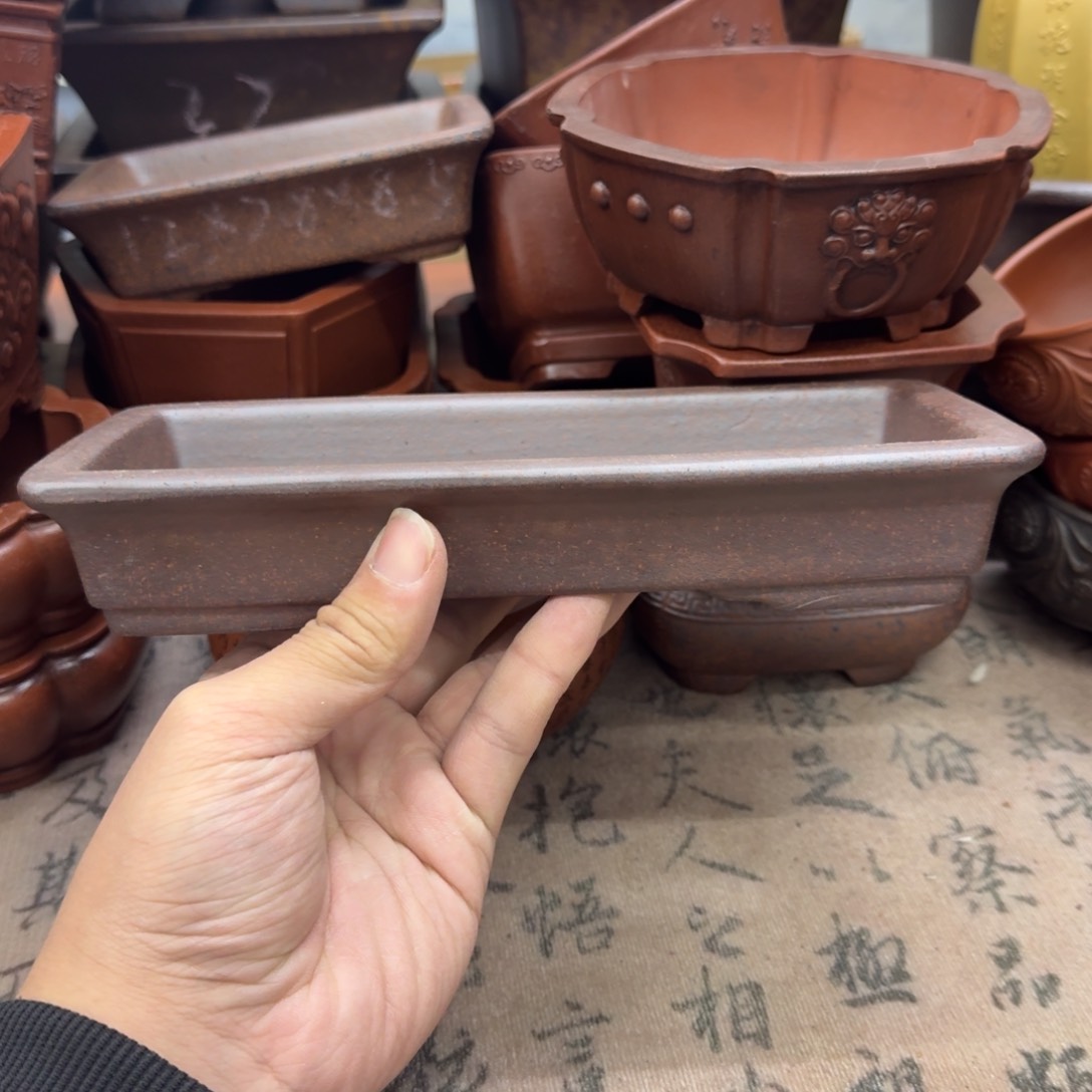 紫砂花盆宜兴紫砂正品花盆20x8.5x2.5