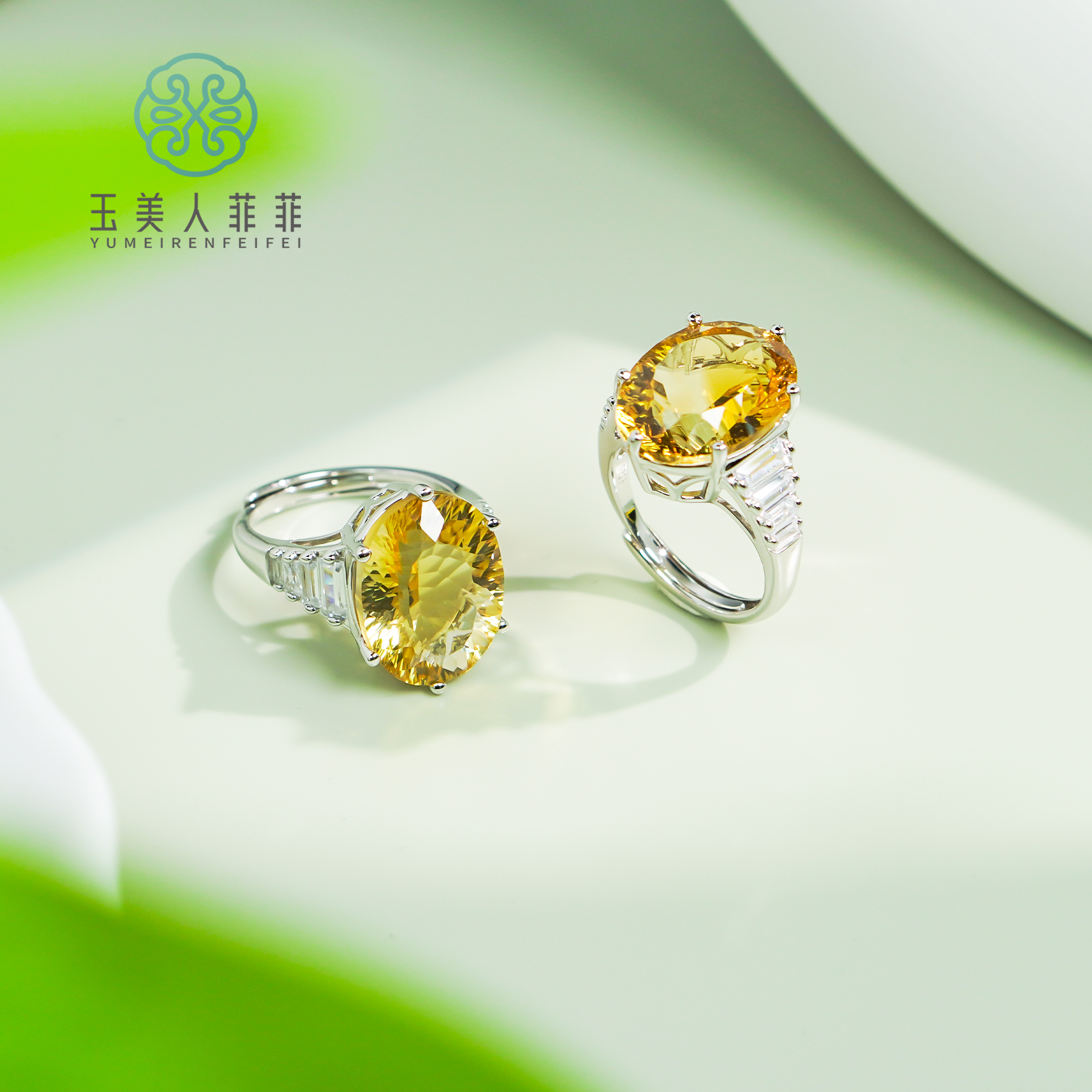 菲菲珠宝好~S925水晶可调节戒指约16*12mm-多样性发一