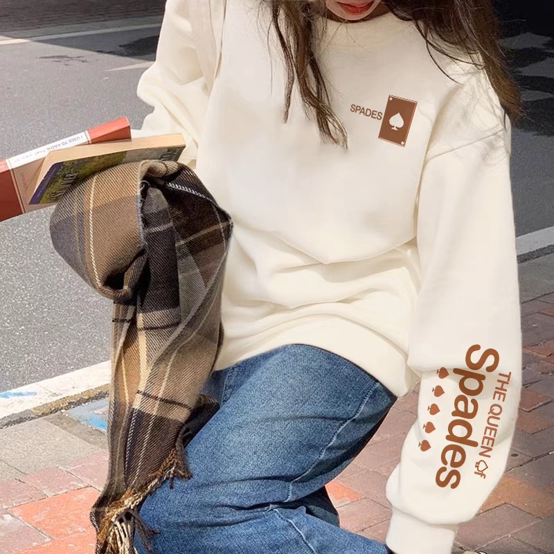 华棉圆领休闲潮流百搭长袖青少年卫衣秋季印花潮流卫衣【热卖中】