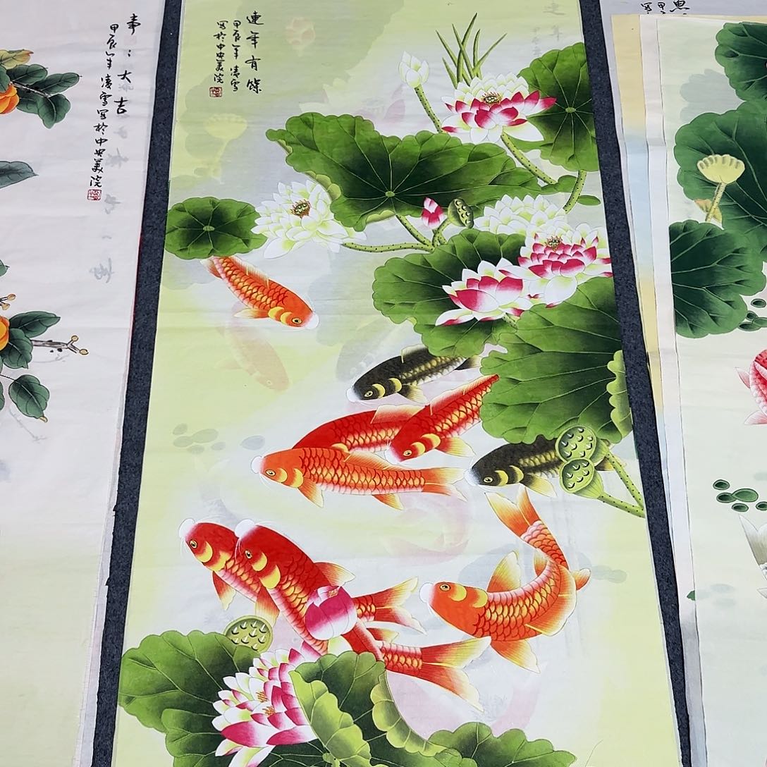 国画尺寸70X138手绘作品 