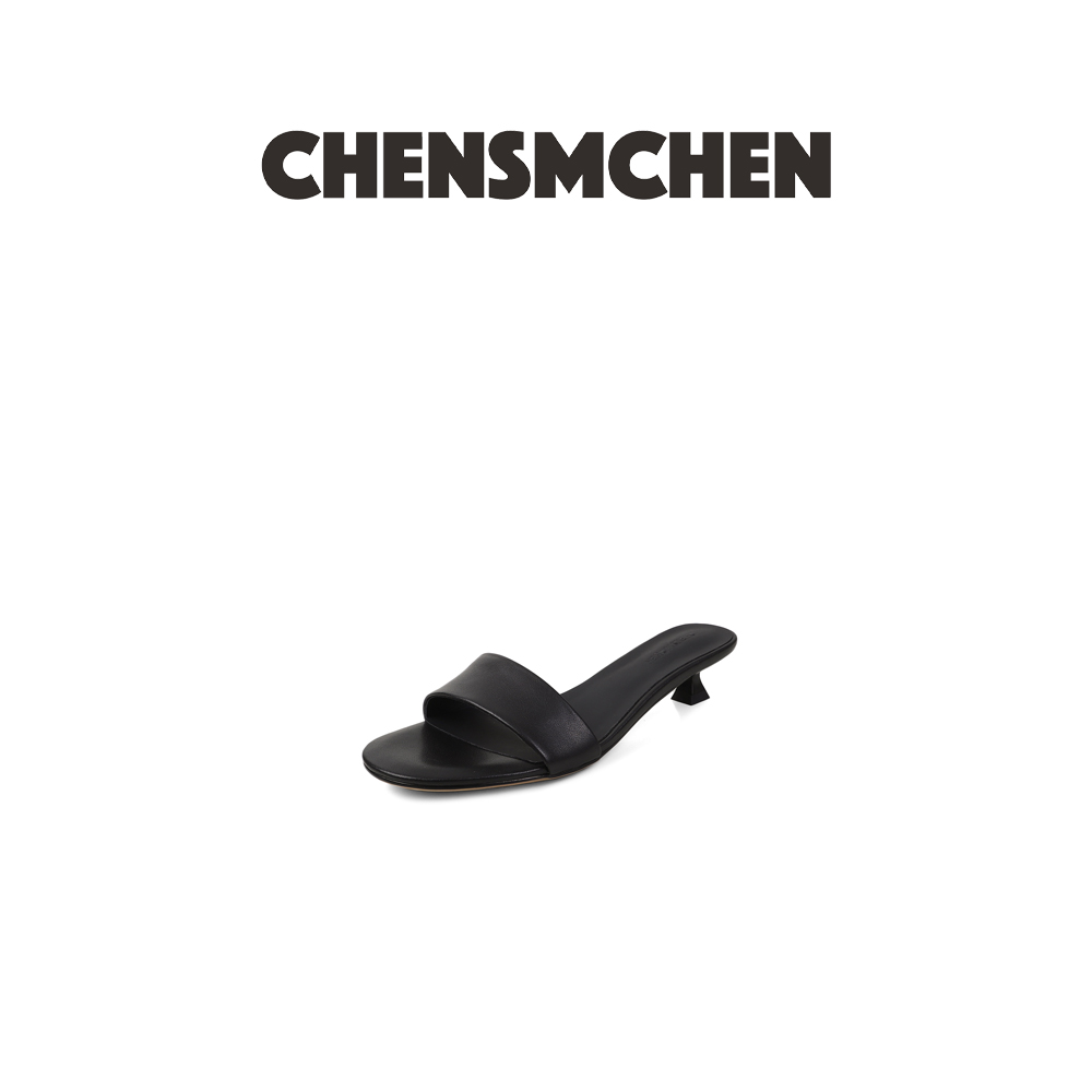 CHENSMCHEN 简约一字带小众百搭法式休闲凉鞋6706