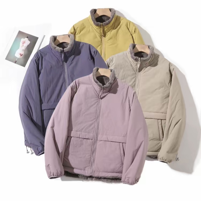 冬季双面穿加绒加厚派克棉服防风保暖宽松百搭立领厚外套2025新款