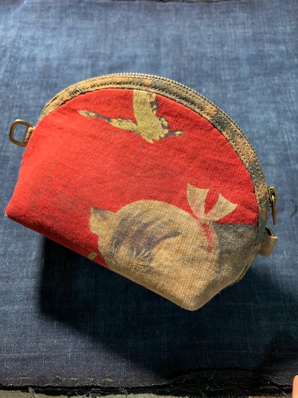 柿染贝壳包/手拿包/国风手工包