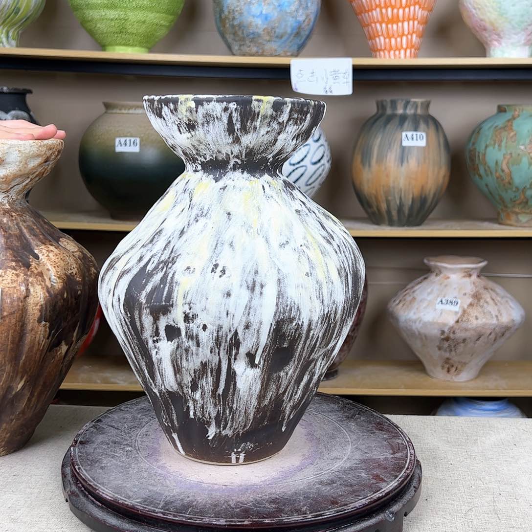 陶瓷98花瓶摆件创意的