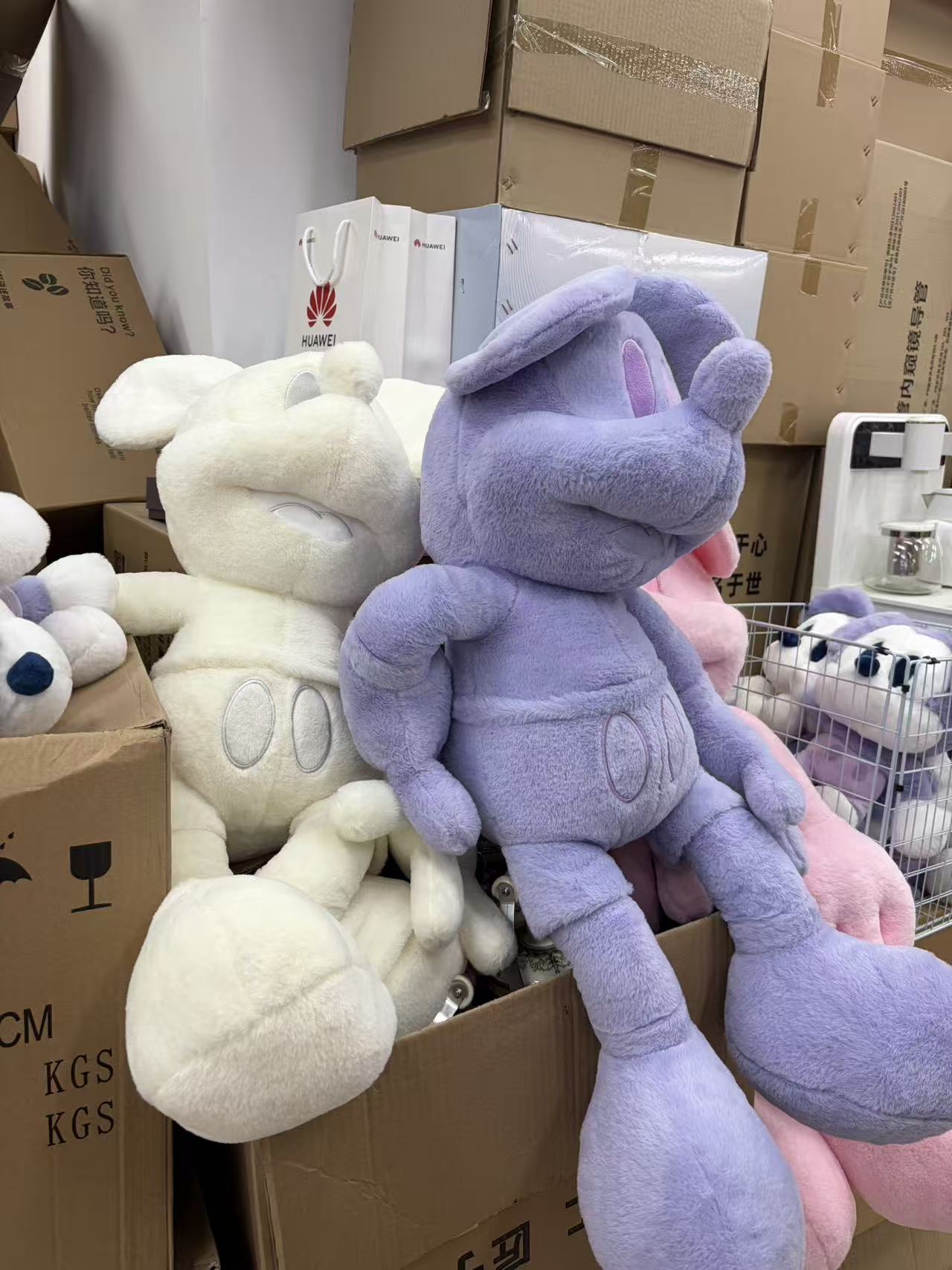 玩偶米奇粉色紫色睡觉抱抱公仔