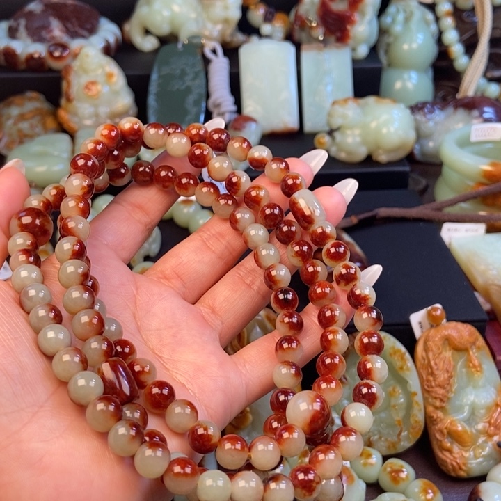 散****岫岩河磨玉（透闪石质玉）未镶嵌手链