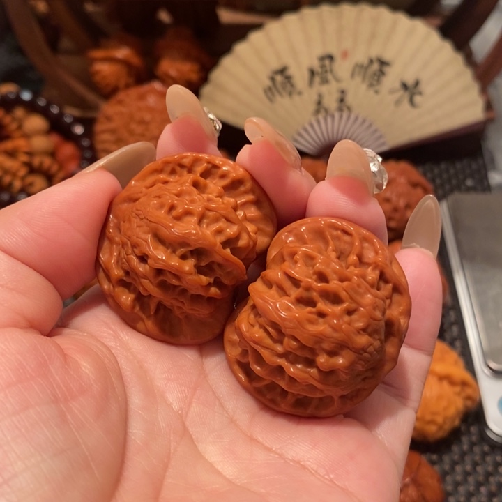 文玩核桃把件38粗筋盘山1041