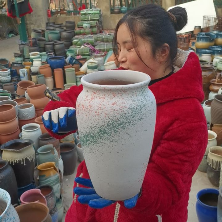 红陶口16高29一个盆