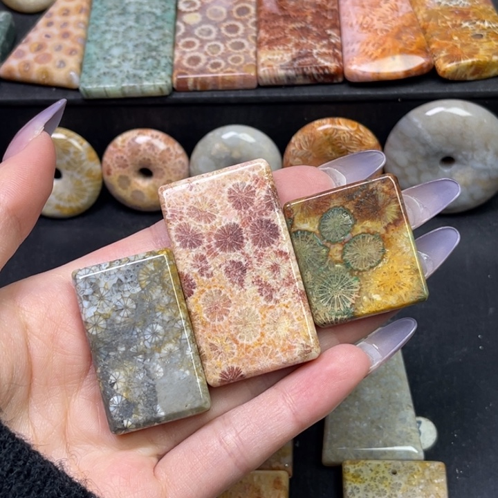 未镶嵌吊坠硅化珊瑚（珊瑚玉）