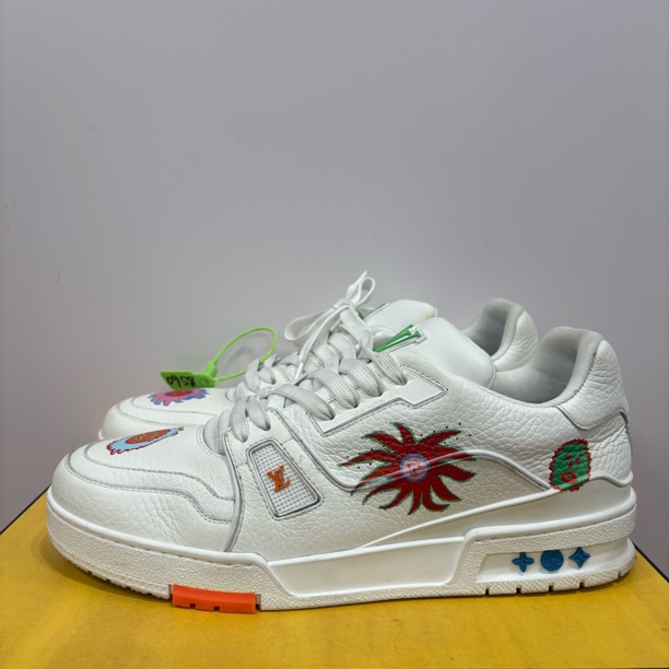 90新 LouisVuitton/路易威登 42码 路易威登 LV trainer 白色板鞋