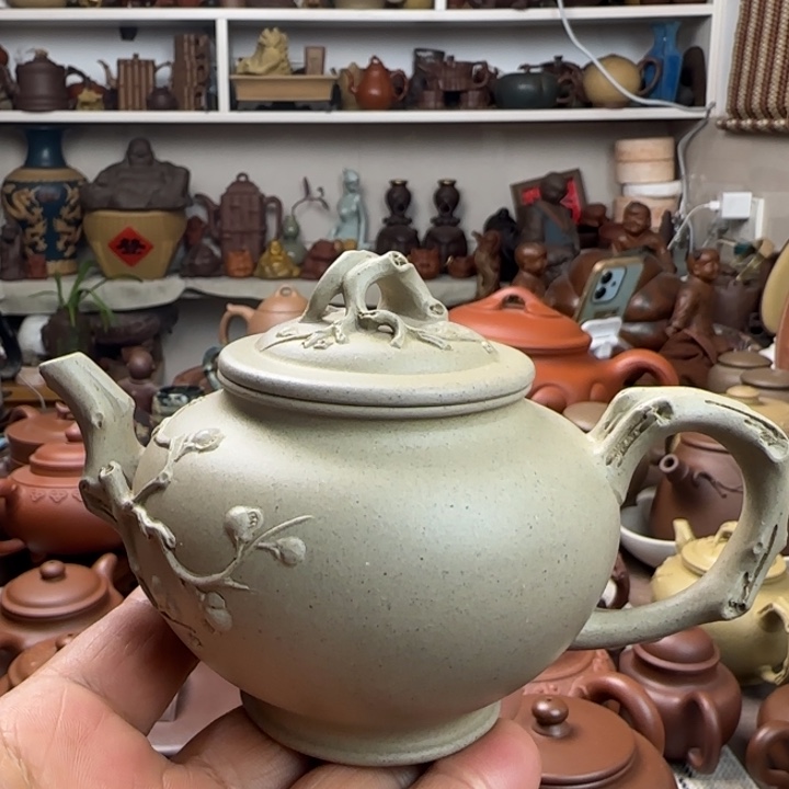 本山绿泥茶壶原矿紫砂全手工