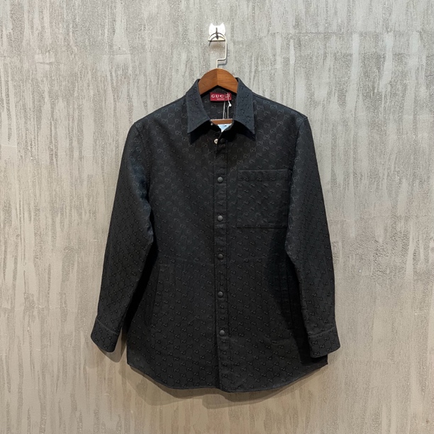 未使用 GUCCI/古驰 古驰 新款双G满印衬衫外套 48码 Z00795