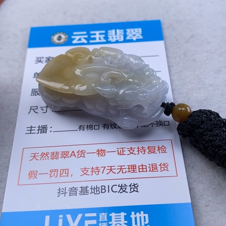 翡翠未镶嵌颈饰多人口含珠如意貔貅