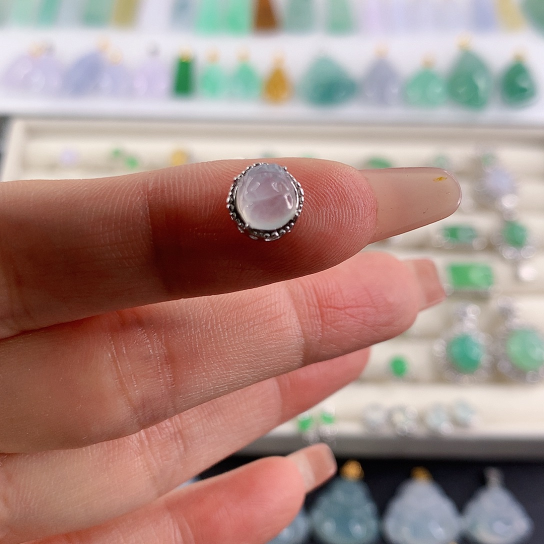 翡翠银S925镶嵌颈饰缅甸天然A货翡翠 潘拉拉