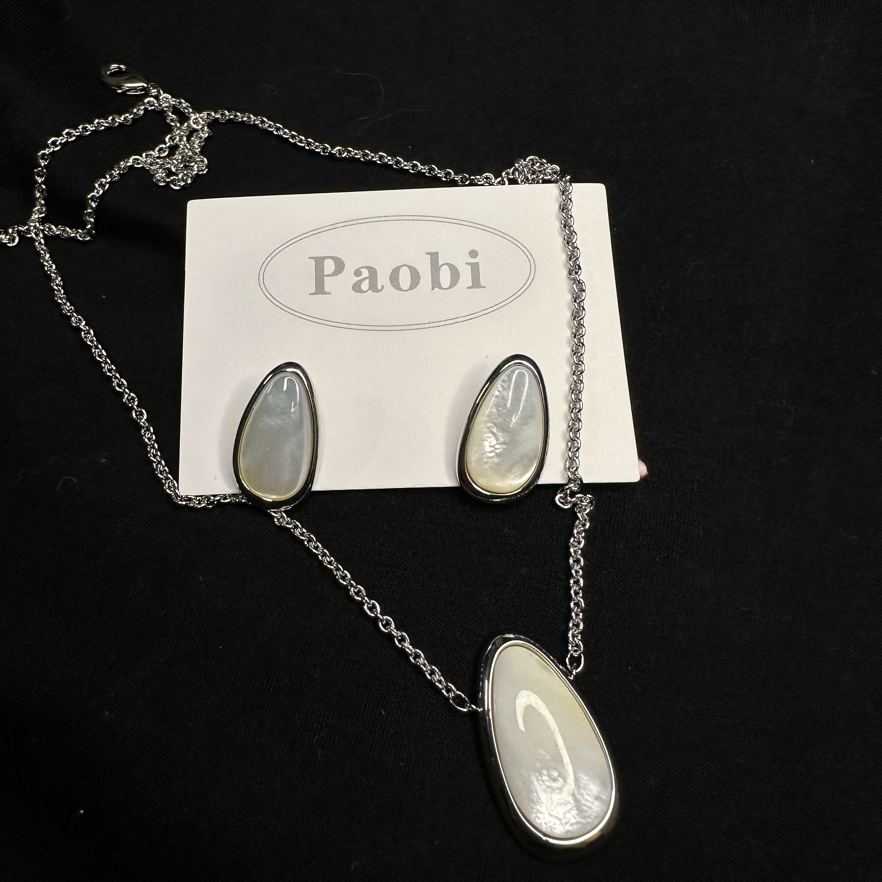 铁合金贝壳项链 贝壳耳环➕项链套装 极简好搭配 气场足 