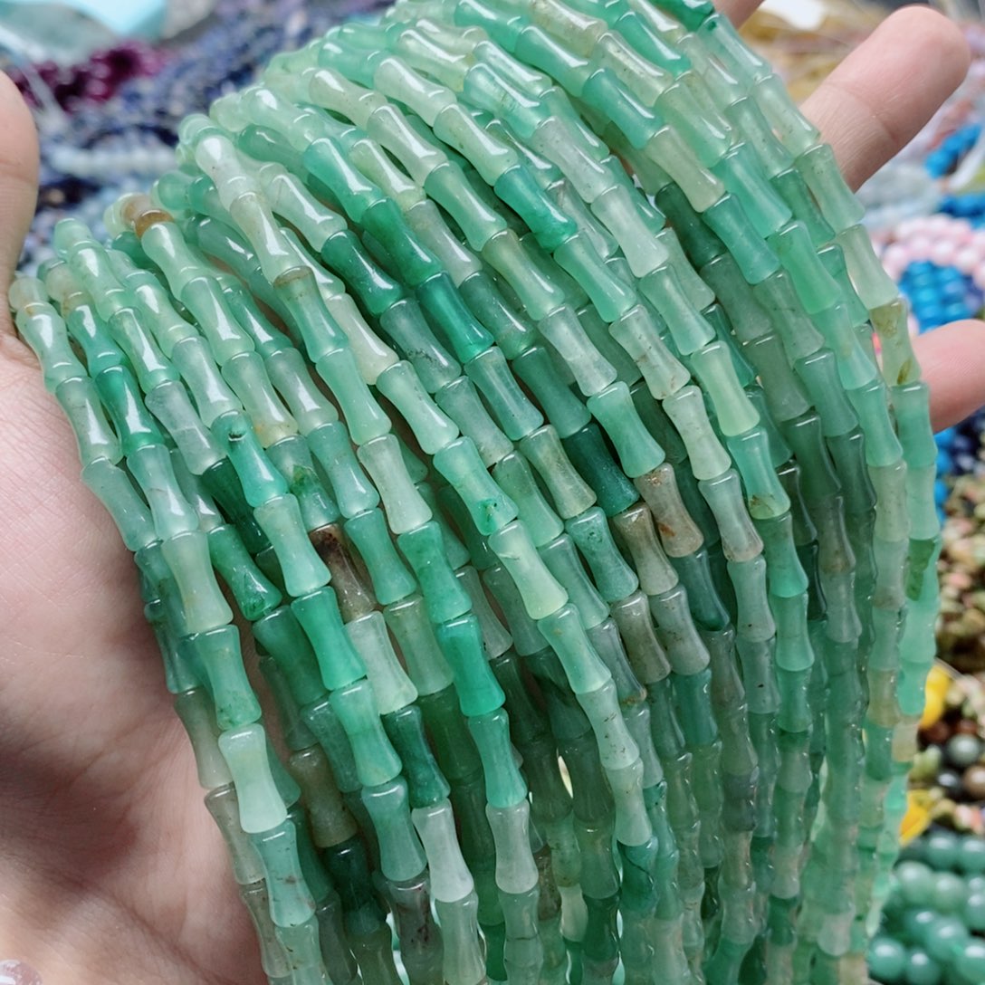 玛瑙/玉髓未镶嵌珠宝半成品一条天然11X6mm东岭玉竹节