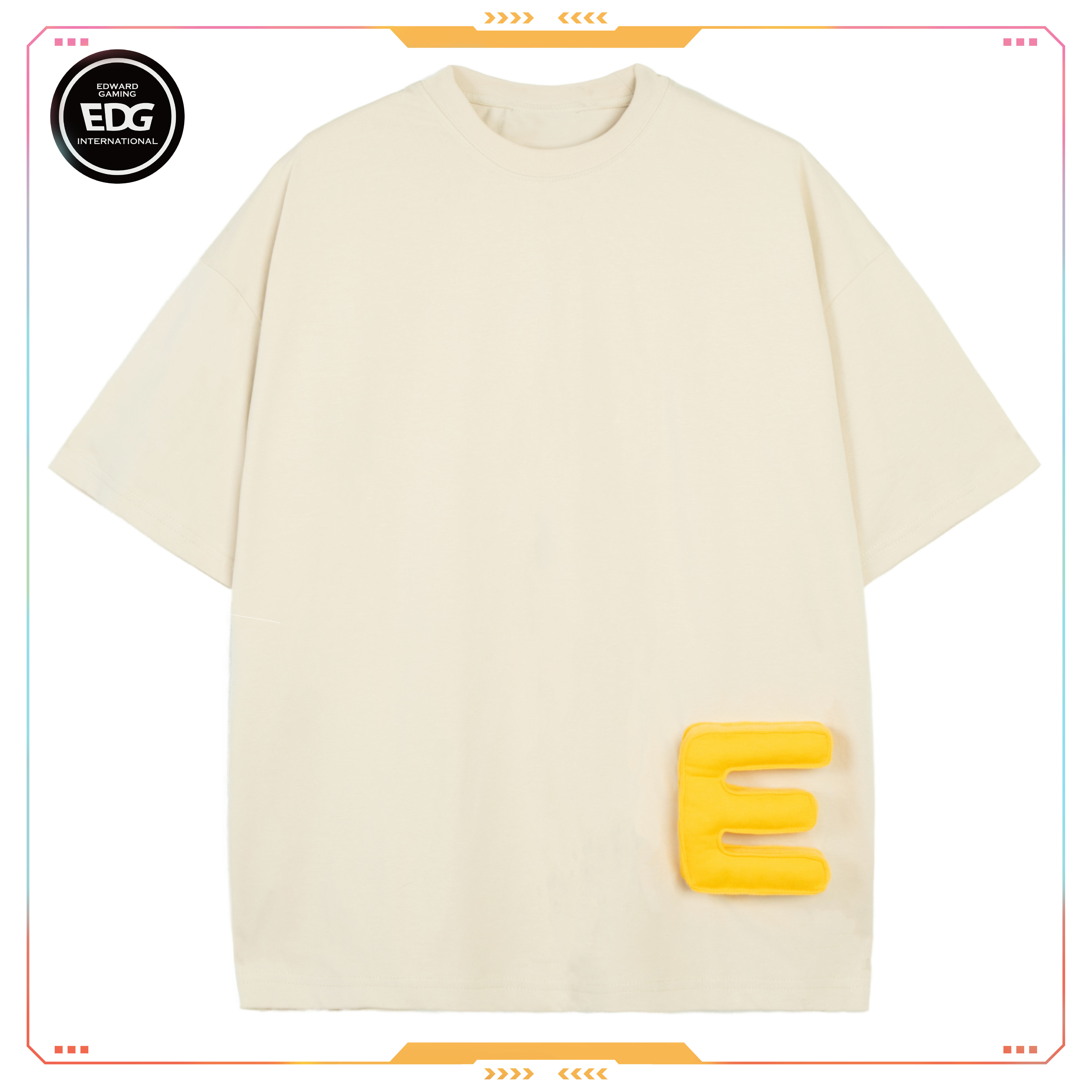 【EDG】- 童趣手写立体E字充棉T恤男女同款夏季宽松潮流短袖