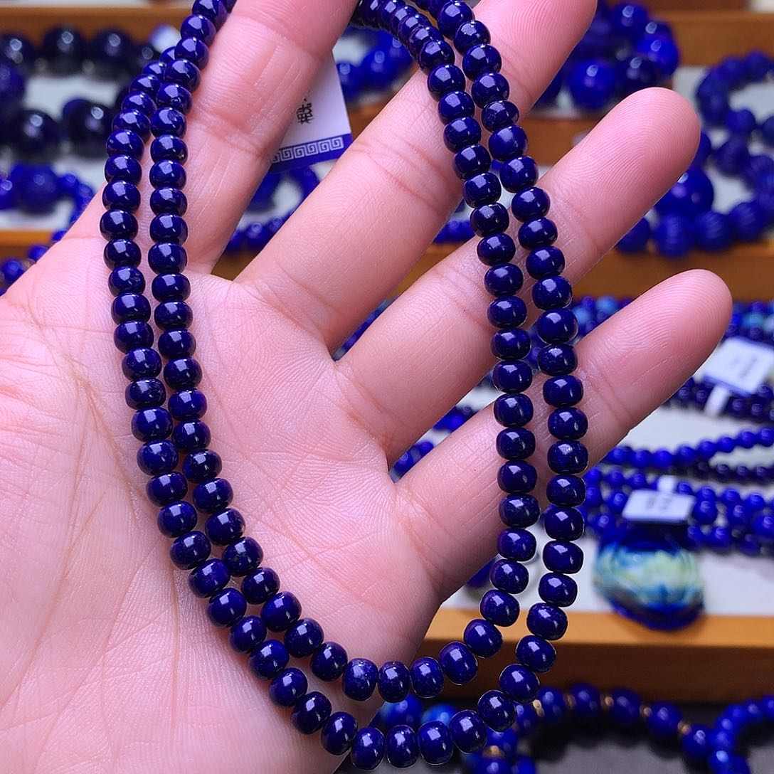 青金石未镶嵌手串5m特惠高品捡漏黑加仑老型佛珠2314