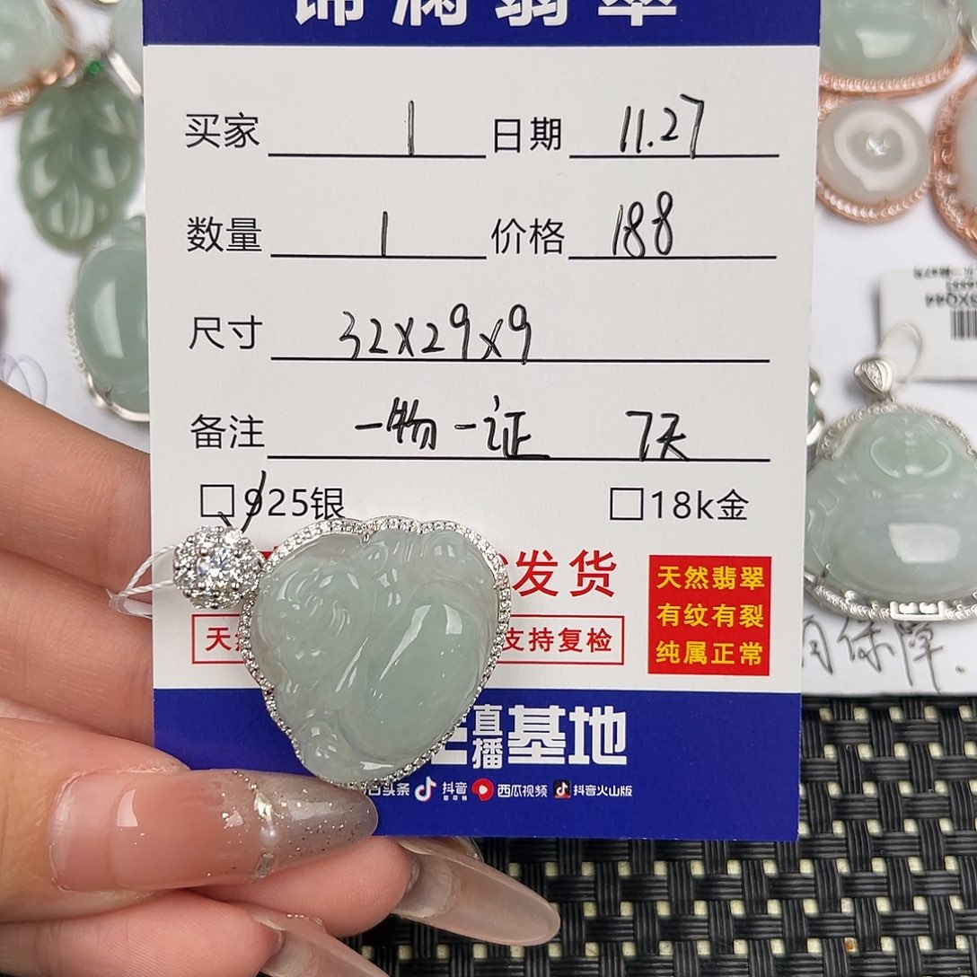翡翠银S925镶嵌颈饰