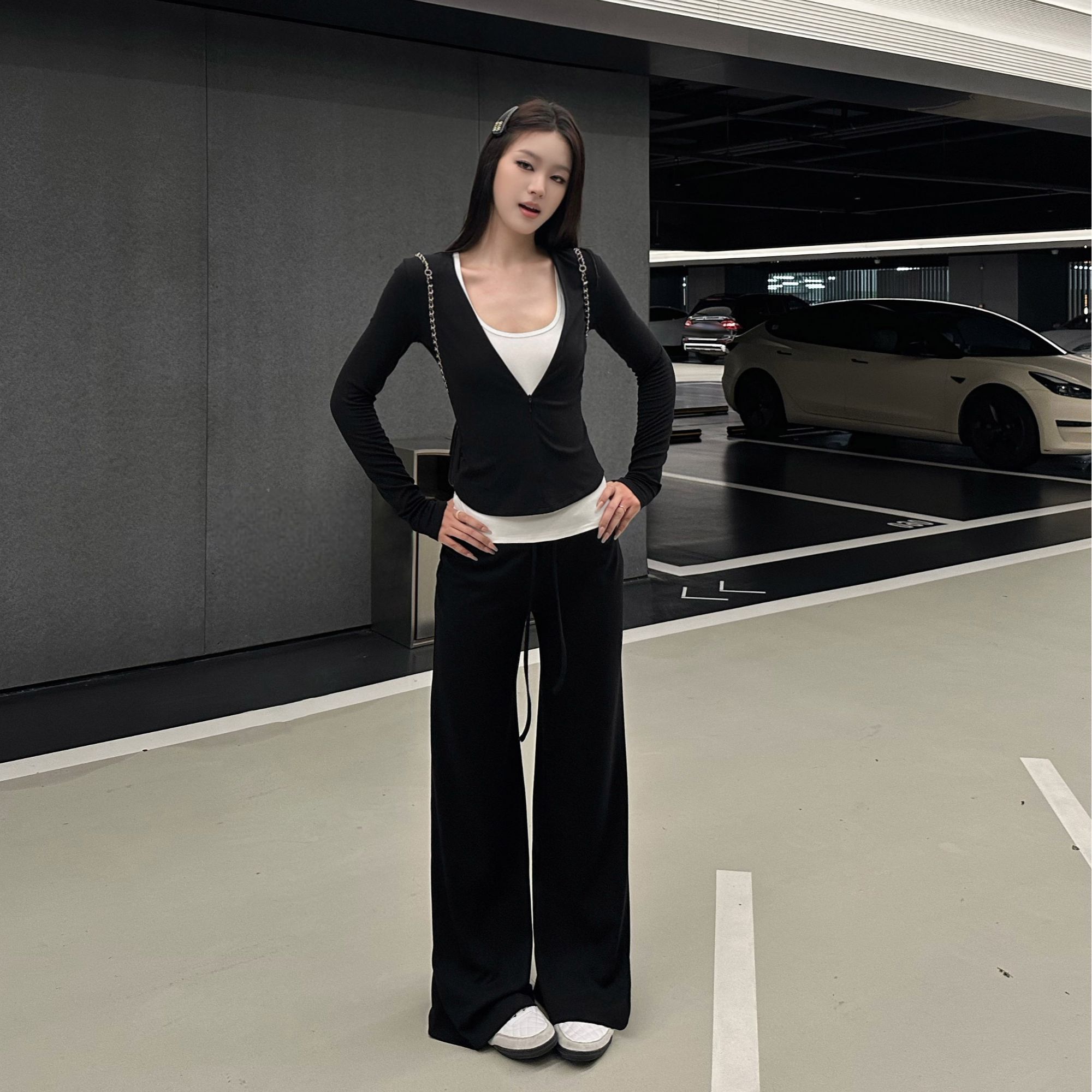 NINI私服系列 松弛慵懒 宽腰卫裤百搭休闲长裤