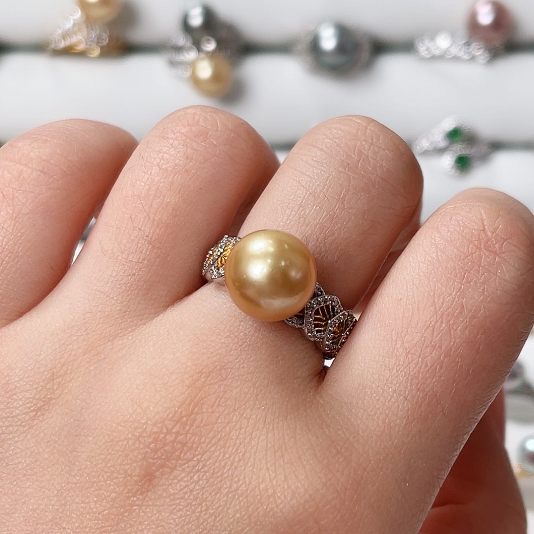 海水珍珠戒指银S925镶嵌