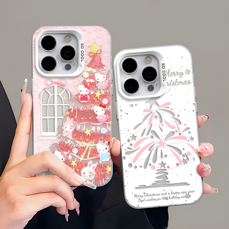 圣诞树适用于苹果iPhone彩银kt手机壳华为荣耀vivo可爱ins磨砂