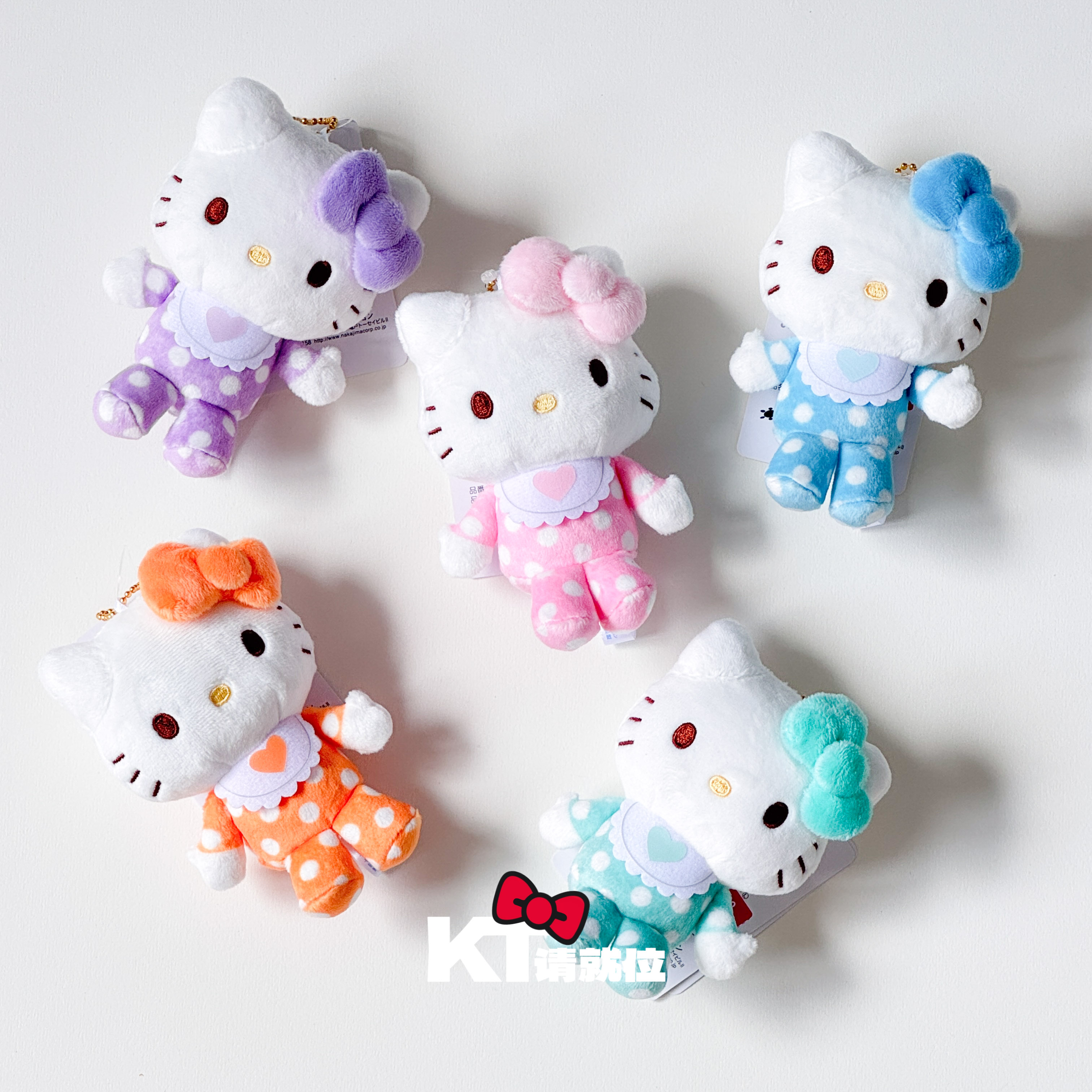 【波点幼崽kitty】50周年限定彩色爱心hellokitty 日版三丽鸥挂件 