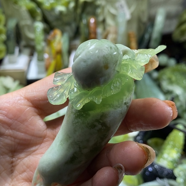 岫玉未镶嵌岫玉手把