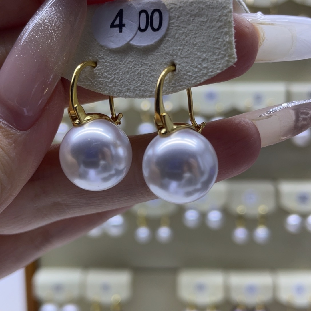 淡水珍珠耳饰银S925镶嵌