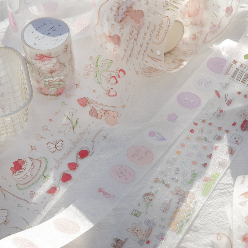 暮光 樱桃乐园系列PET闪砂模切胶带 3款