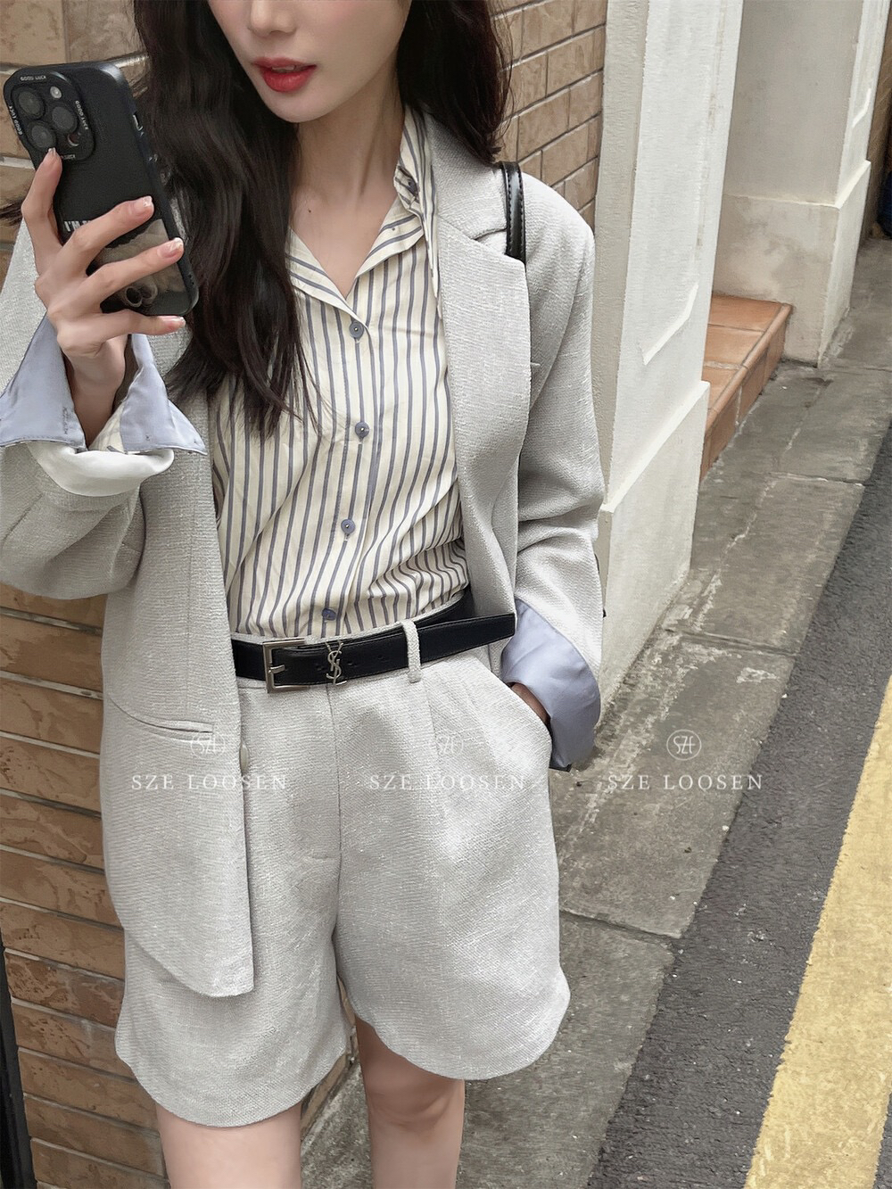 春款西服短款套装