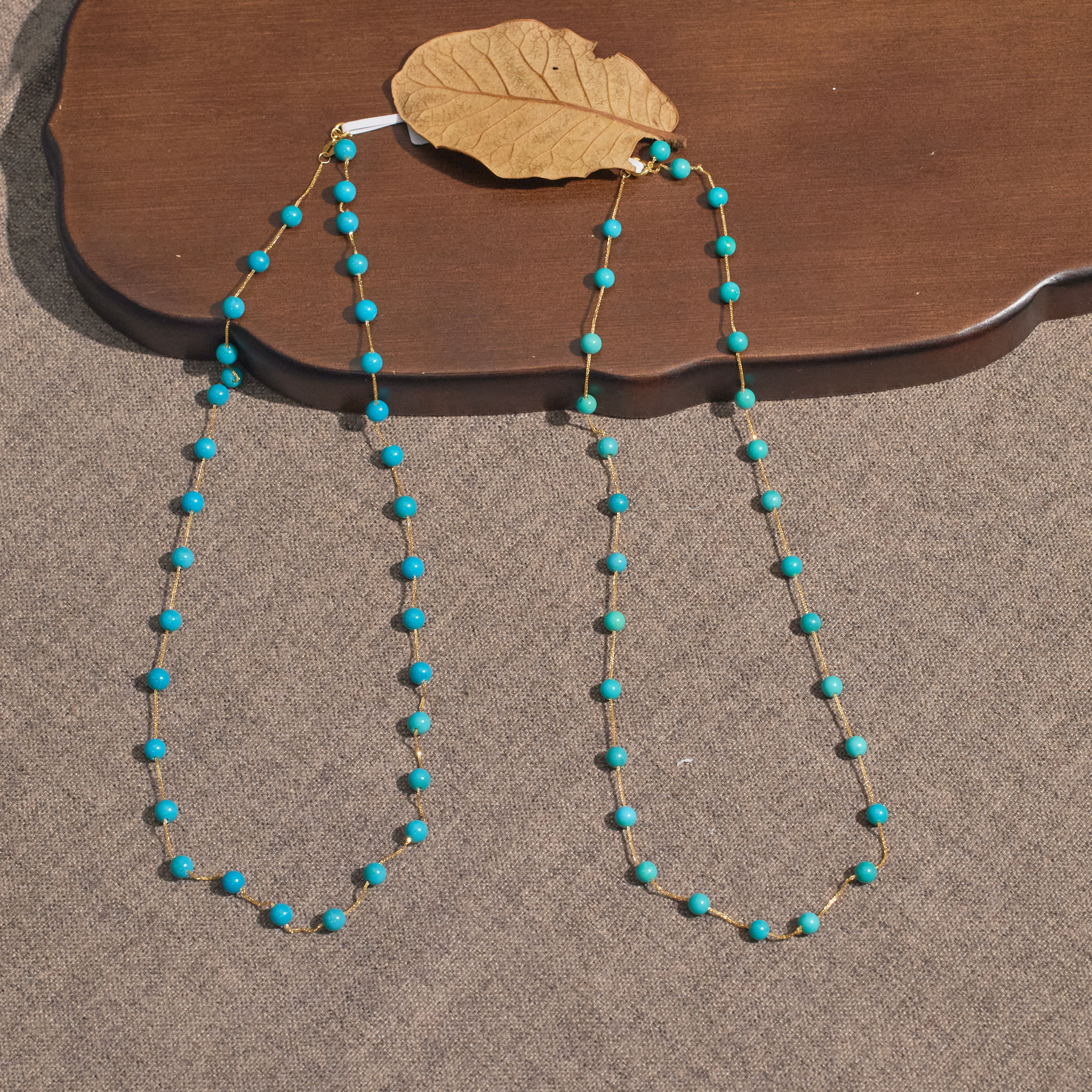 【玉峰珠宝丨安娜严选】绿松石项链18K金卡4【N6727】多样性发一