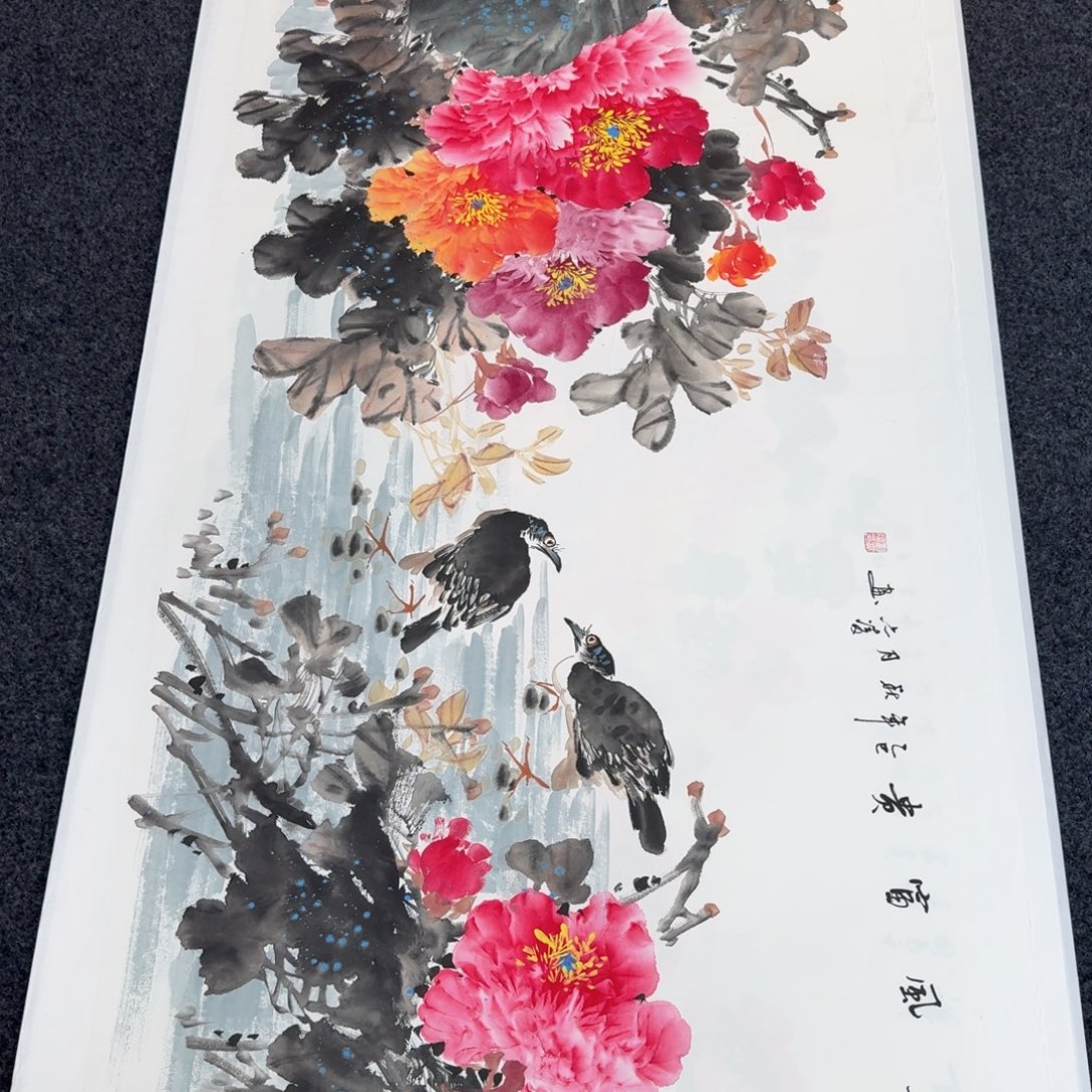 国画纯手绘山水花鸟作品