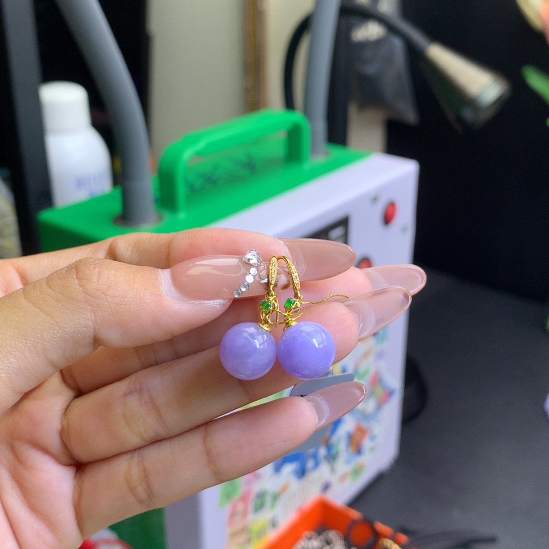 遇***鲤翡翠18K金镶嵌颈饰