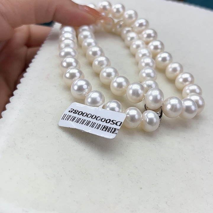 淡水珍珠颈饰银S925镶嵌10➕冷白